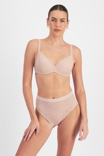 Barely There Lace Full Brief (Nude Lace)